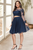 Tara A-line Scoop Short/Mini Tulle Homecoming Dress BF2P0020573