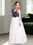 Mandy A-Line Sweetheart Floor-Length Chiffon Tulle Junior Bridesmaid Dress With Ruffle Flower(s) BF2P0013665