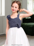 Mandy A-Line Sweetheart Floor-Length Chiffon Tulle Junior Bridesmaid Dress With Ruffle Flower(s) BF2P0013665