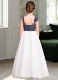 Mandy A-Line Sweetheart Floor-Length Chiffon Tulle Junior Bridesmaid Dress With Ruffle Flower(s) BF2P0013665