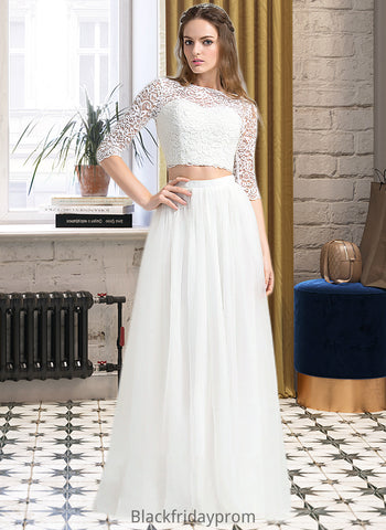 Lilah A-Line Scoop Neck Floor-Length Tulle Wedding Dress BF2P0013787