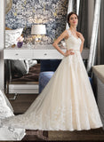 Kennedi Ball-Gown/Princess Sweetheart Court Train Tulle Wedding Dress With Beading Sequins BF2P0013813