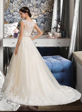 Kennedi Ball-Gown/Princess Sweetheart Court Train Tulle Wedding Dress With Beading Sequins BF2P0013813