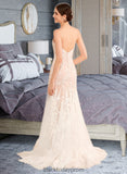 Seraphina Trumpet/Mermaid V-neck Court Train Wedding Dress With Lace BF2P0013814