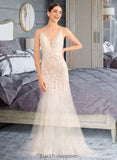 Seraphina Trumpet/Mermaid V-neck Court Train Wedding Dress With Lace BF2P0013814