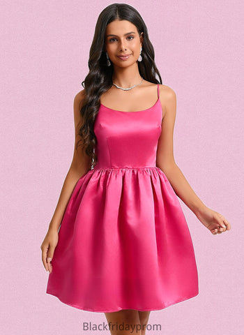 Denise Ball-Gown/Princess Scoop Short Satin Homecoming Dress BF2P0025714