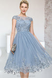 Jessica A-line Scoop Knee-Length Lace Tulle Homecoming Dress With Sequins BF2P0020579