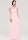 Sleeveless Chiffon A-line/Princess Long/Floor-Length Wedding Party Bridesmaid Dresses With Pleated Lace Alani BF2P0025332