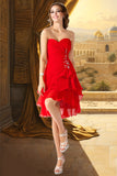 Ashlee A-line Sweetheart Asymmetrical Chiffon Homecoming Dress With Beading Ruffle BF2P0020599