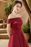Aleena A-line Off the Shoulder Asymmetrical Satin Homecoming Dress BF2P0020532