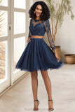 Tara A-line Scoop Short/Mini Tulle Homecoming Dress BF2P0020573