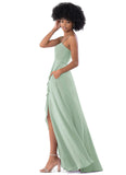 Cherish Knee Length Natural Waist V-Neck A-Line/Princess Short Sleeves Bridesmaid Dresses