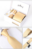 Champagne Tie Set Cuff Links 4 Pieces Many Colors #H040