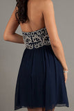 2024 Homecoming Dresses A Line Short/Mini Sweetheart Chiffon With Beads&Sequins