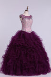 2024 Off The Shoulder Beaded Bodice Quinceanera Dresse Ball Gown Tulle